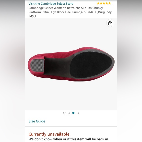 70s platform red suede high heels - Picture 5 of 5